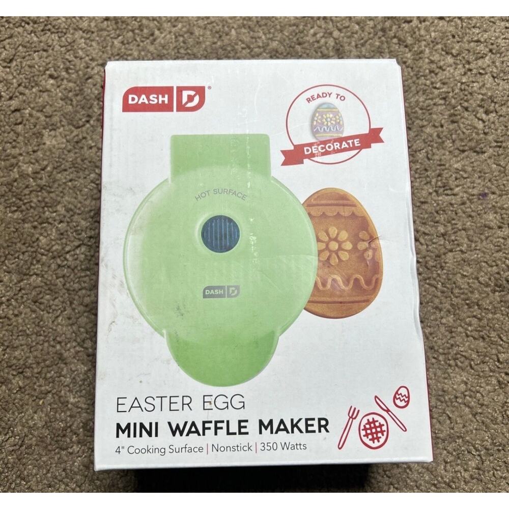 DASH EASTER EGG MINI WAFFLE MAKER New In Box Green